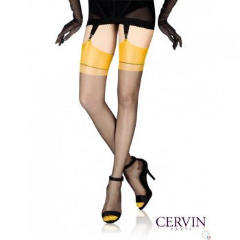 Cervin Capri 15 Bicolore non-stretch RHT stockings